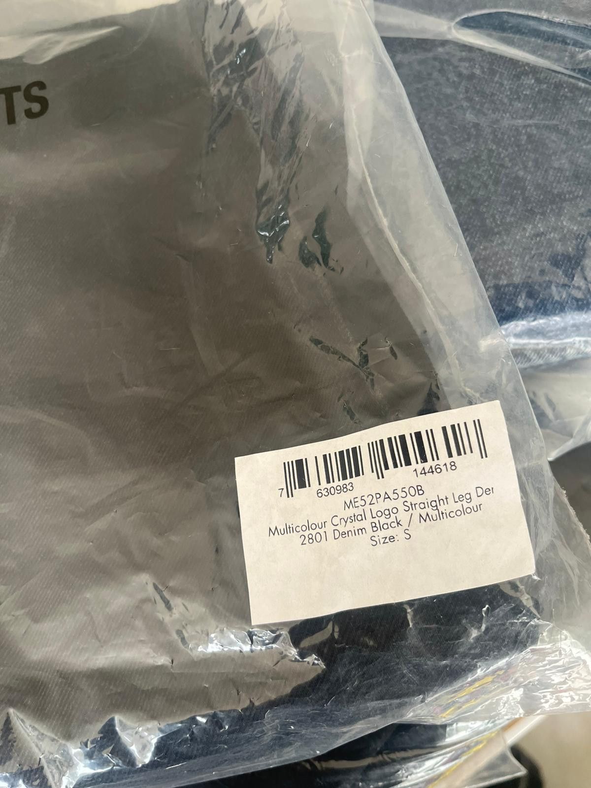 Vetements Multicolor Rainbow Crystal Logo Straight Leg Denim in Black Size US 30 / EU 46 - 19 Thumbnail