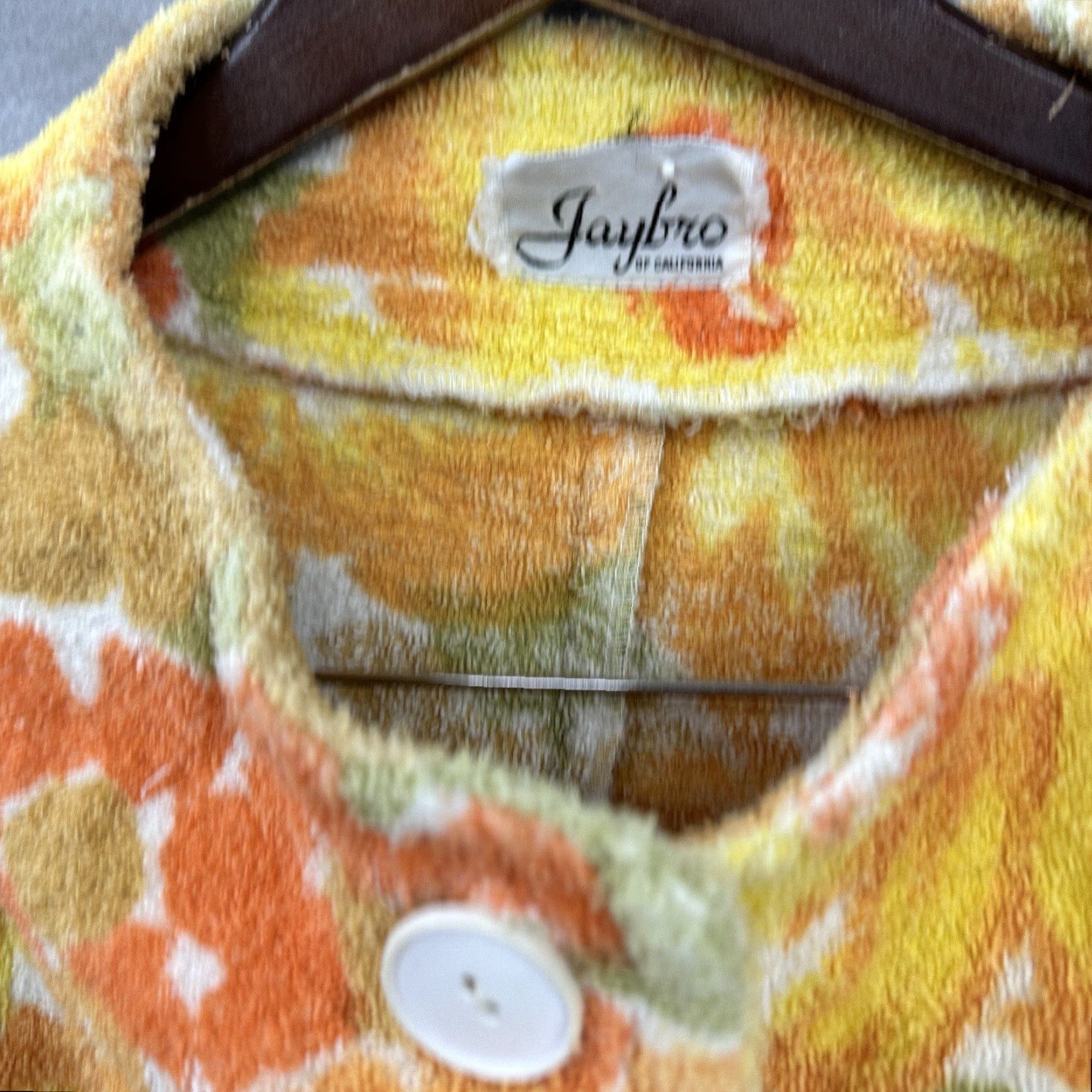 Etro VINTAGE Jaybro Cotton Terrycloth Poncho Orange Flower Casual 1970s Hippy One Size Womens Size ONE SIZE - 7 Thumbnail
