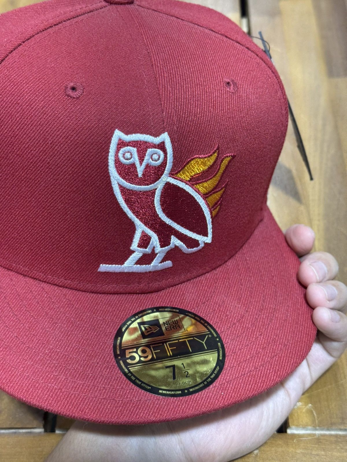 NBA × October's Very Own OVO X NBA Miami Heat New Era 59Fifty Fitted Hat Red Size ONE SIZE - 8 Thumbnail