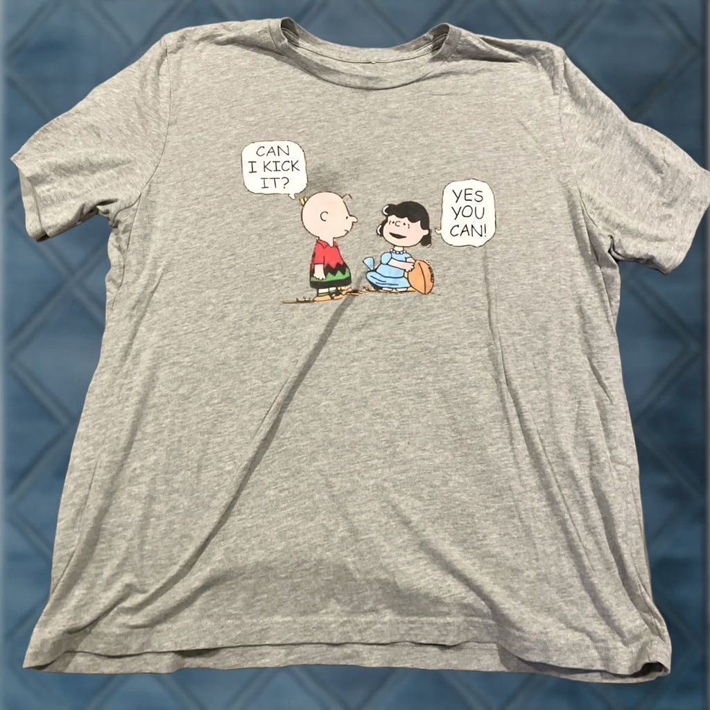 Quest Tribe Called Quest Charlie Brown Can I Kick It? Yes You Can T Shirt XL Gray Men Size US XL / EU 56 / 4 - 1 Thumbnail