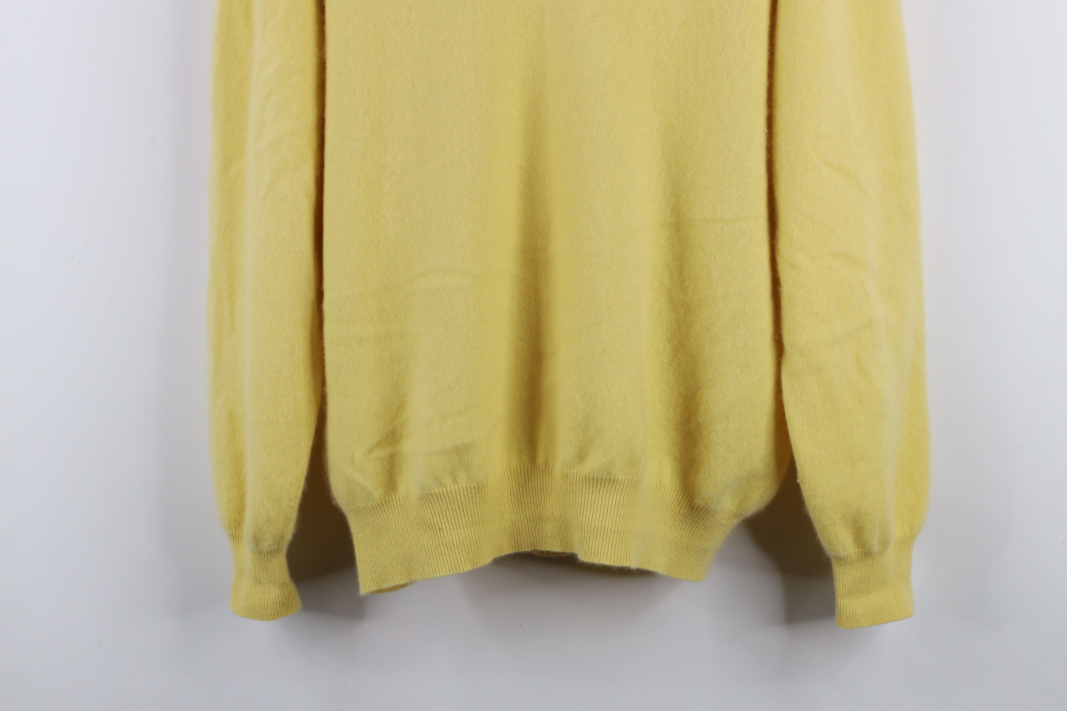 Vintage Vintage 90s Streetwear Cashmere Knit V-Neck Sweater Yellow Size US M / EU 48-50 / 2 - 3 Thumbnail