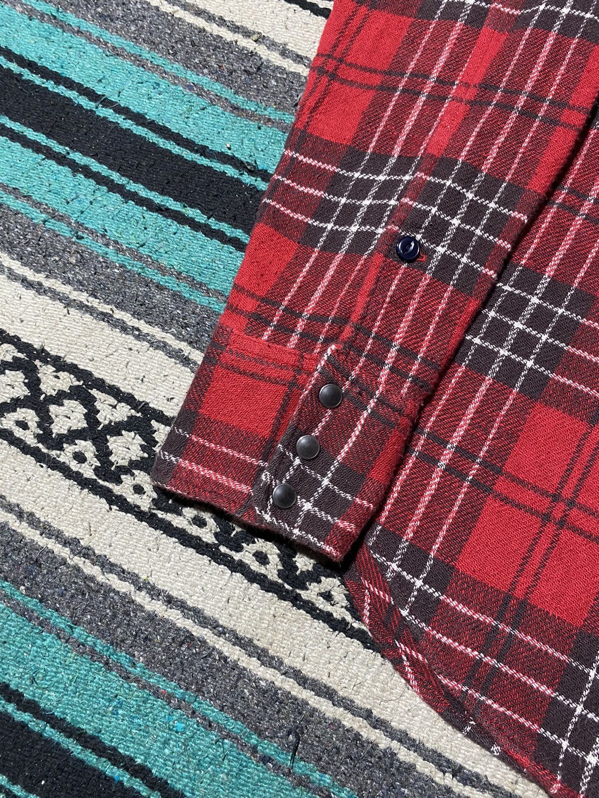 45rpm 45rpm 🇯🇵 Turquoise Snap Button Flannel Cotton Shirt Size US L / EU 52-54 / 3 - 8 Thumbnail