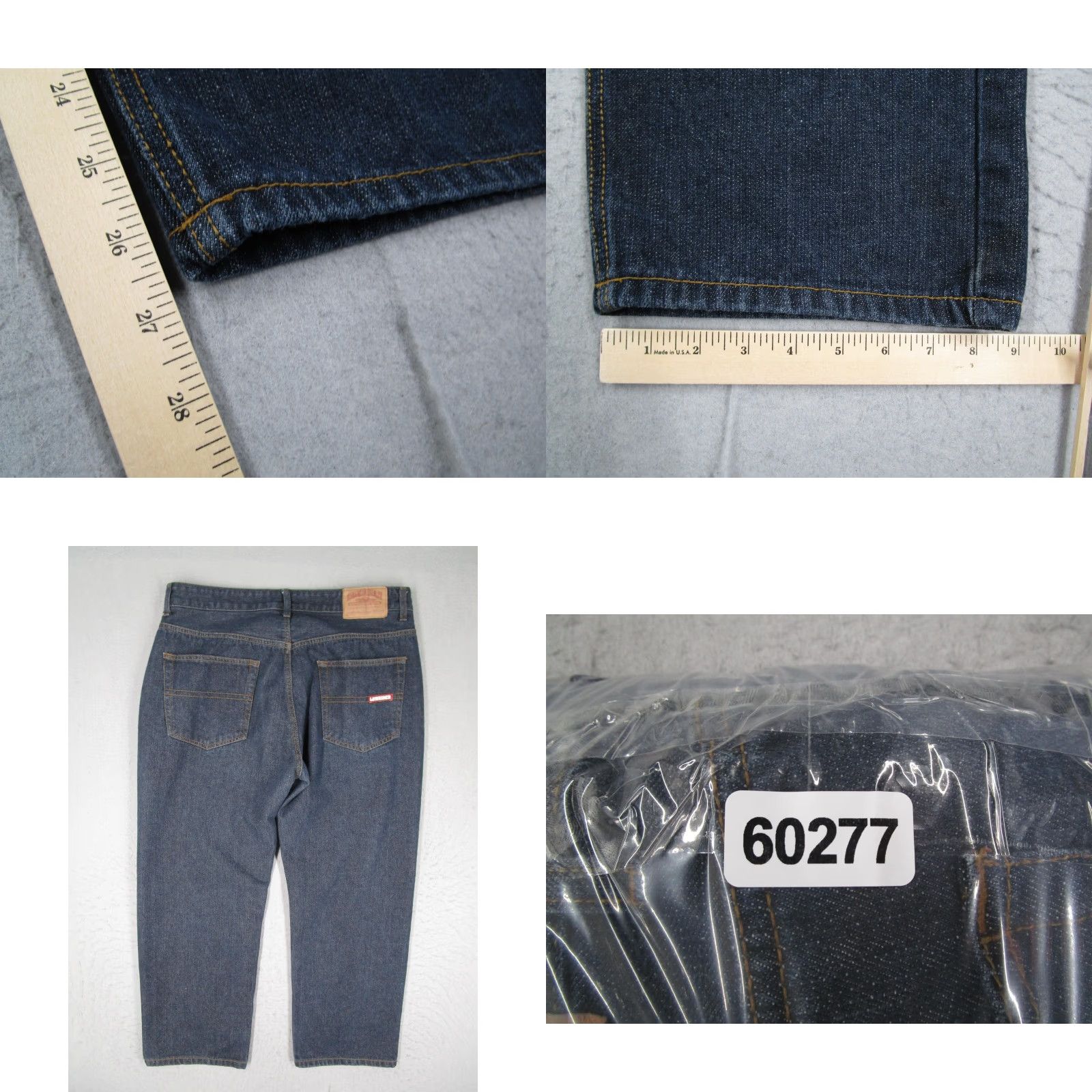 Denime Lowrider Jeans Mens 40x30 Blue Denim Relaxed Fit Straight Leg Cotton Size US 40 / EU 56 - 8 Thumbnail