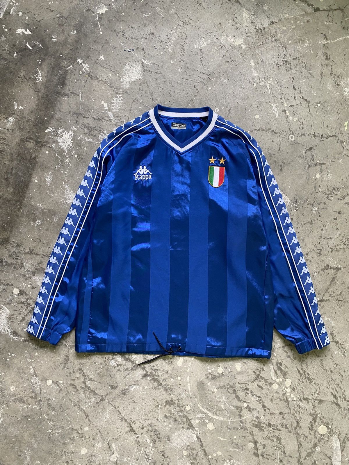 Kappa Vintage Kappa Italy Side Tape V Neck Jersey Size US L / EU 52-54 / 3 - 1 Thumbnail