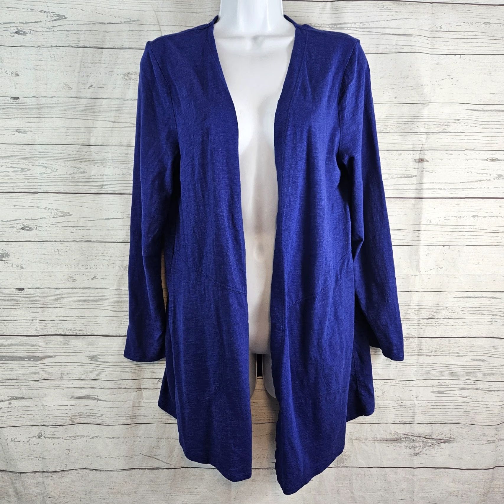 Vintage Chicos Womens Ultimate Tee Cardigan Size M Medium Blue Solid Cotton Blend Blouse Womens Size M / US 6-8 / IT 42-44 - 2 Thumbnail