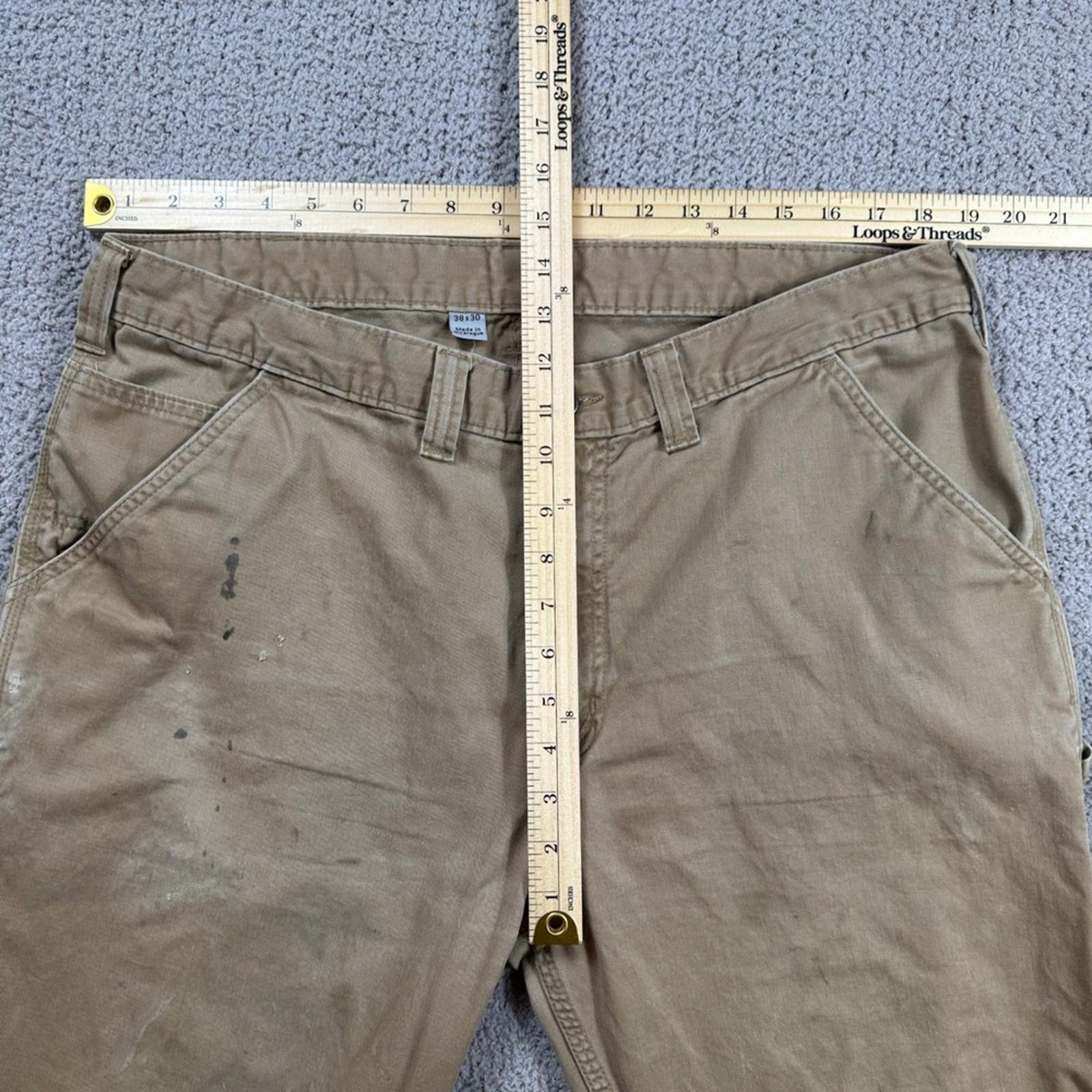 Carhartt Carhartt B324-DKH Work Pants 38x30 Tan Relaxed Fit Carpenter Size US 38 / EU 54 - 3 Thumbnail