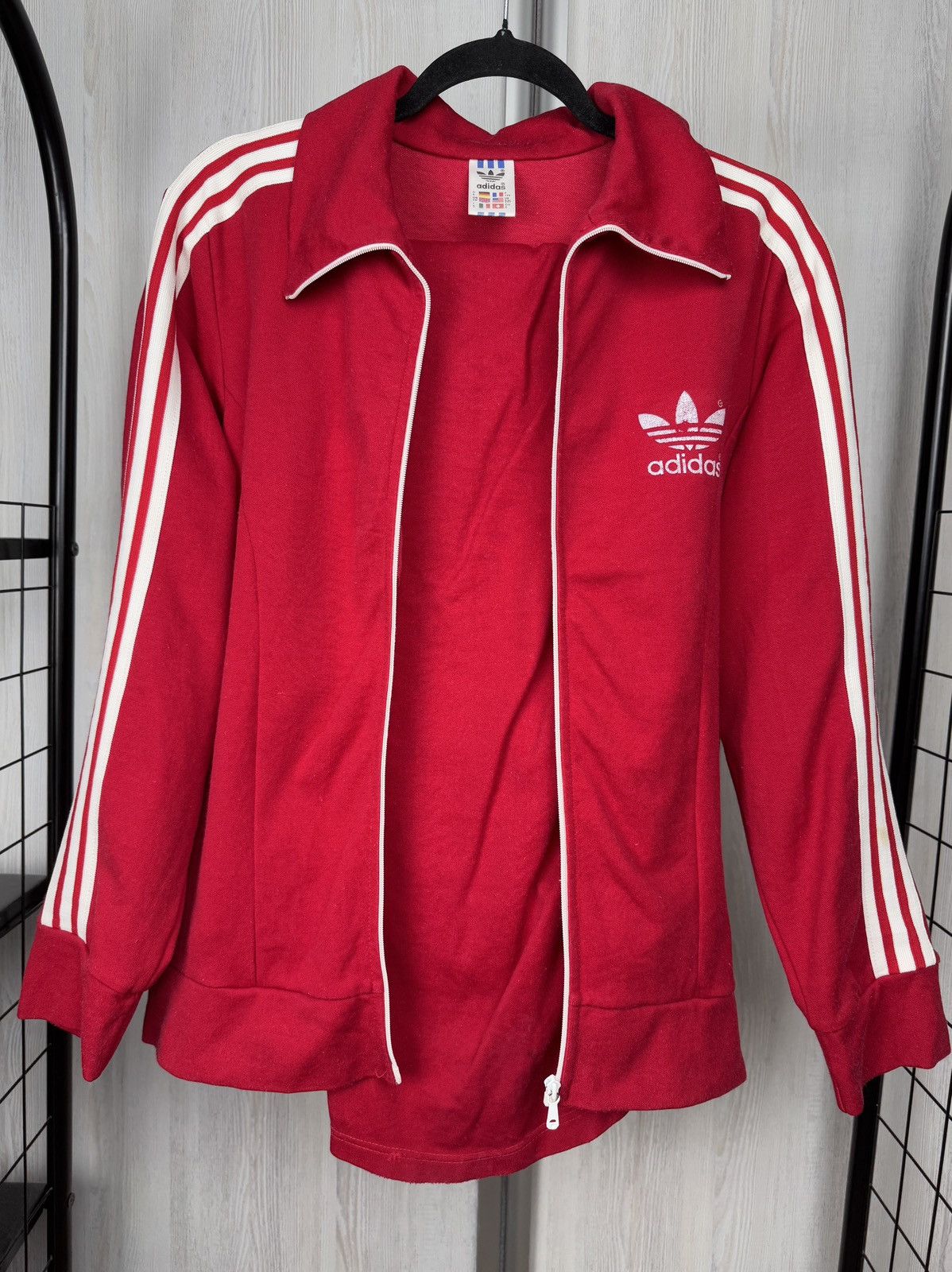 Adidas Originals Vintage 80s Red Track Suit Jacket Pants