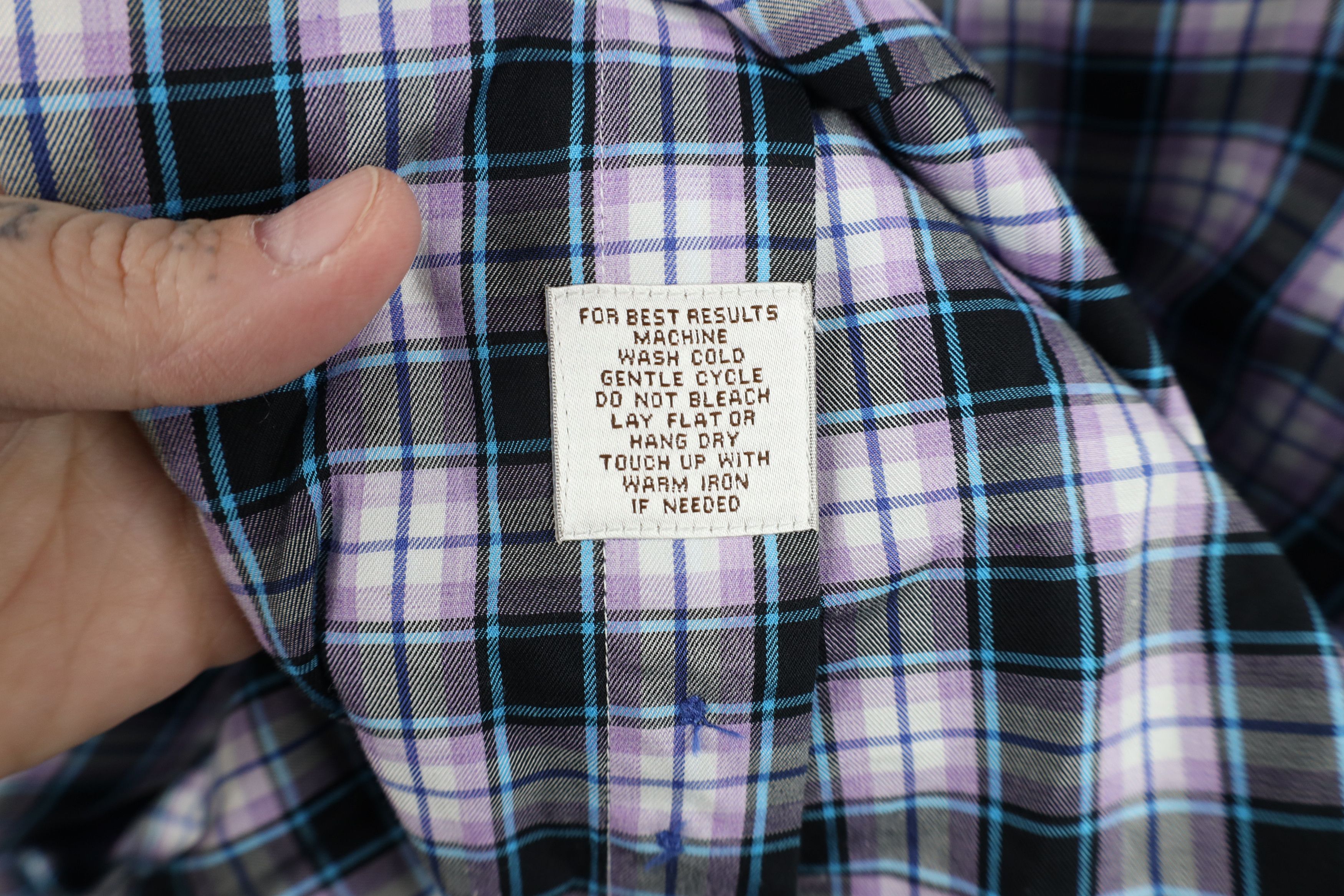 Peter Millar Peter Millar Cotton Collared Button Down Shirt Purple Plaid Size US L / EU 52-54 / 3 - 4 Thumbnail