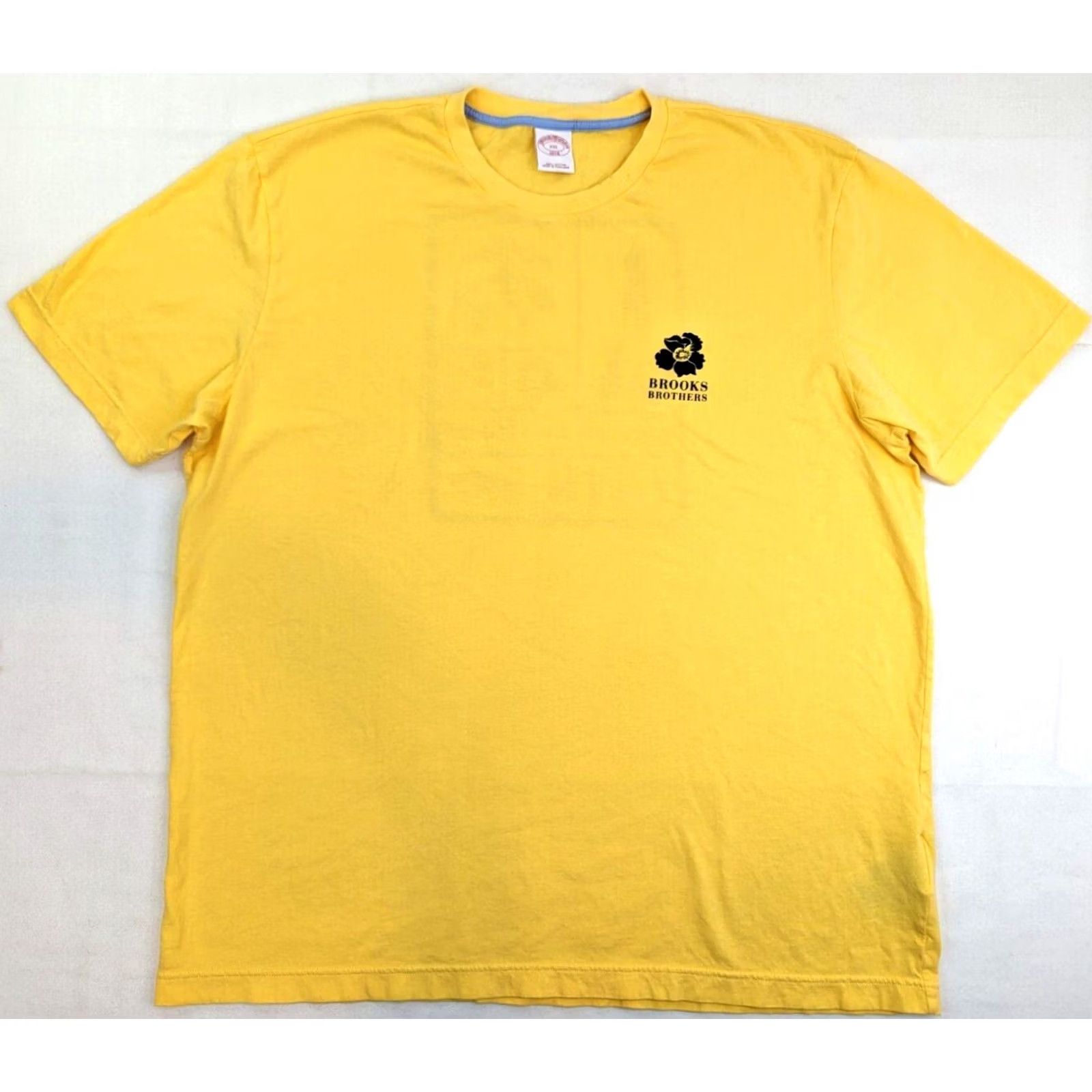 Brooks Brothers Brooks Brothers 1818 T-Shirt Men XL Yellow Floral Cotton Crew Neck Short Sleeve Logo Pattern Vintage: No Size US XL / EU 56 / 4 - 2 Thumbnail