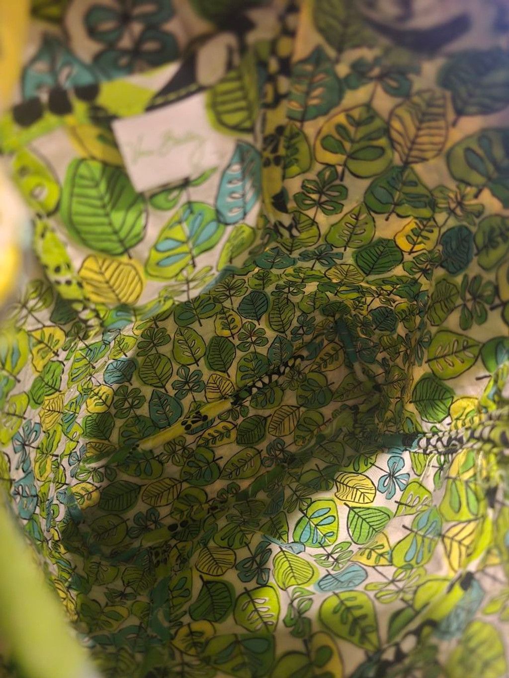 Vera Bradley Women's Vera Bradley Drawstring Green Blue Floral Quilted Ba Size ONE SIZE - 7 Thumbnail