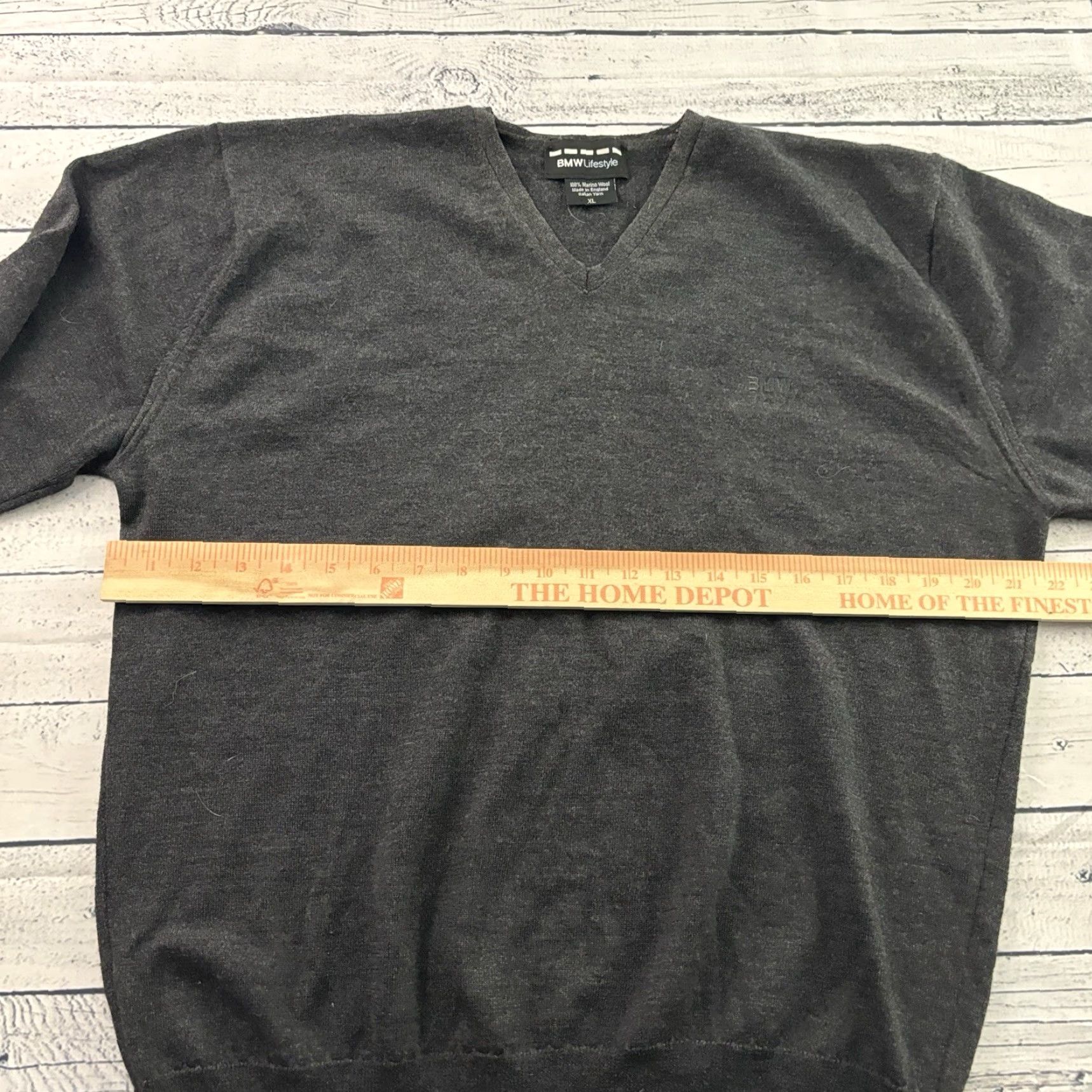 BMW BMW Merino Wool Pullover V-Neck Sweater Men XL Gray Shirt Size US XL / EU 56 / 4 - 5 Thumbnail