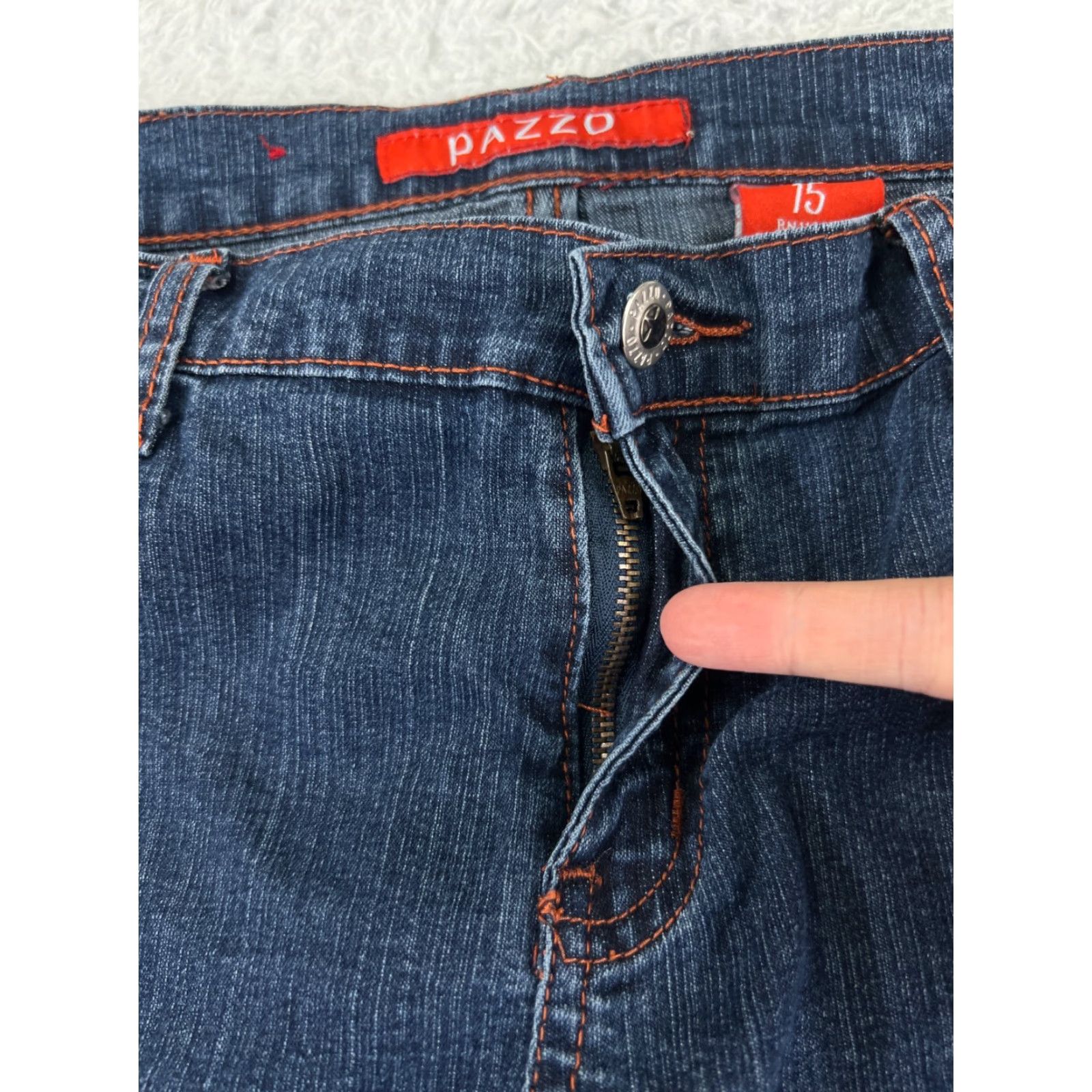Denime VINTAGE PAZZO Jeans Women Bootscut Denim 31x31 Blue Floral Embellished Ramie Cotton Blend 15 Regular Size Size 36" / US 14 / IT 50 - 5 Thumbnail