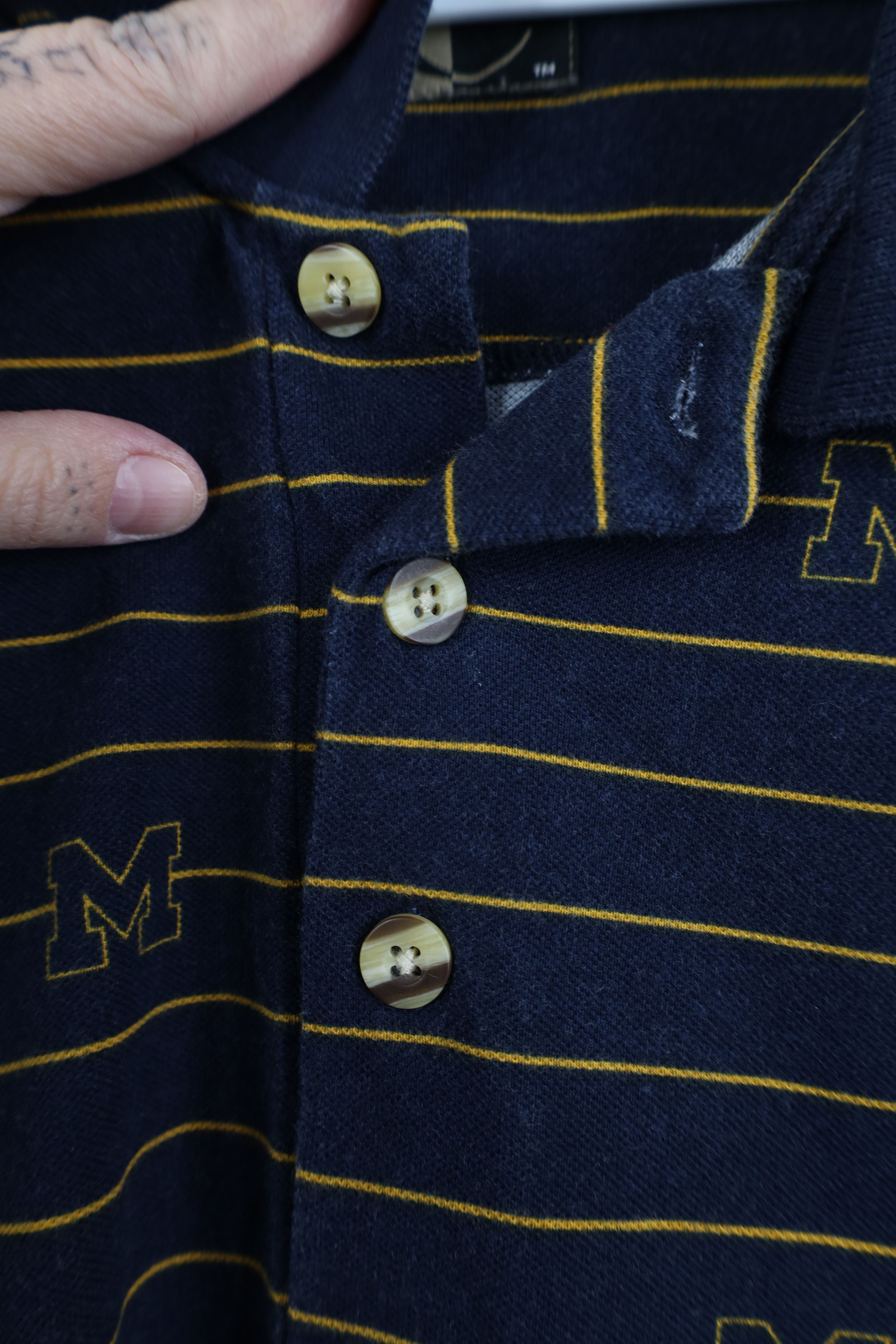 Vintage Vintage 90s Block M University of Michigan Golf Polo Shirt Size US XL / EU 56 / 4 - 5 Thumbnail