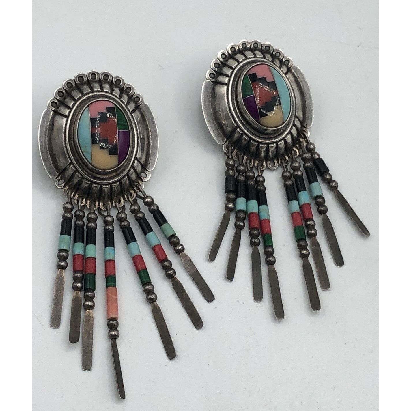 Other Vintage Sterling Silver Southwestern Turquoise Stone Bead Ta Size ONE SIZE - 4 Thumbnail