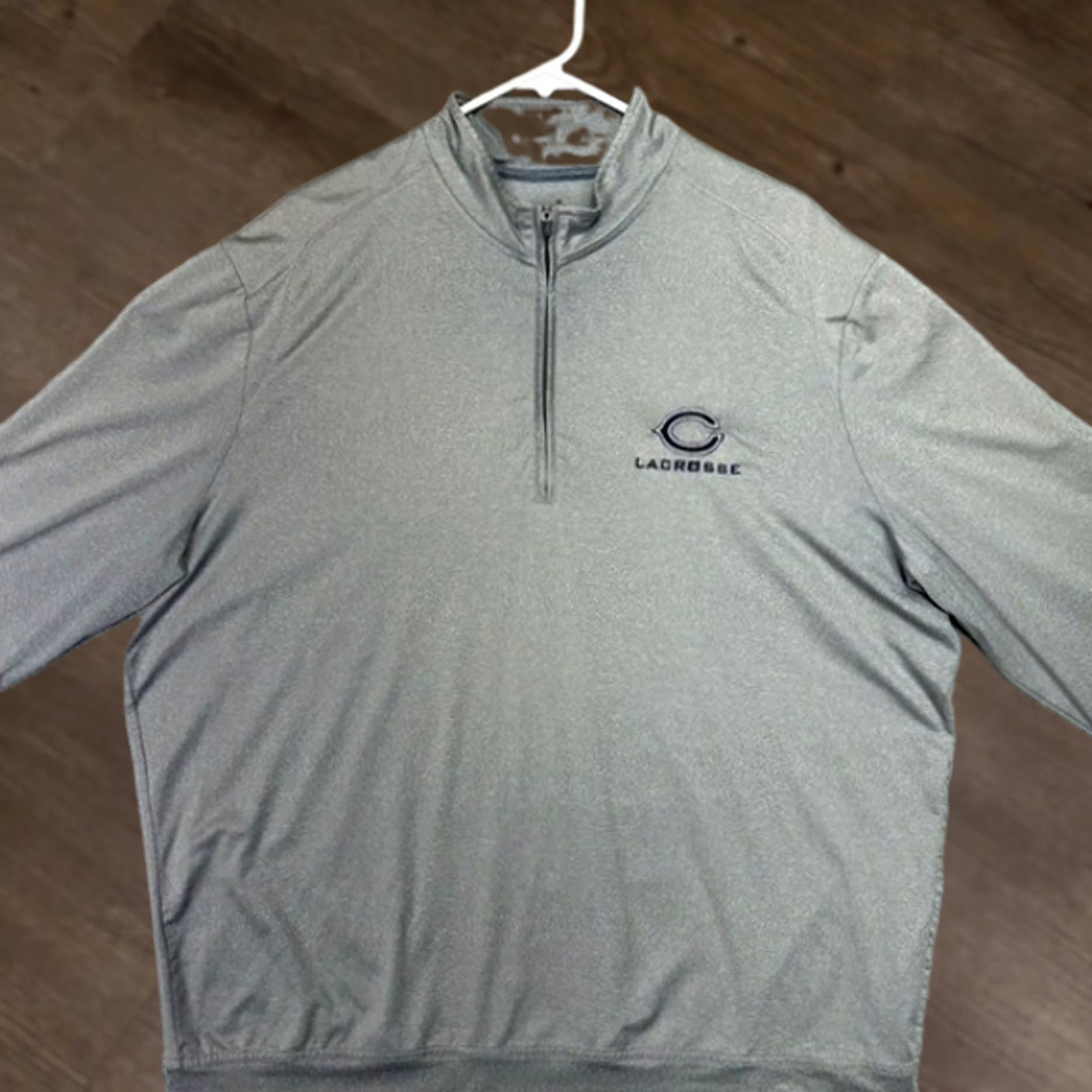 johnnie-O johnnie-O Sweater Sweatshirt Quarter Zip Pullover Long Sleeve Grey XL Mens Pullover Zip Breathable Polyester Spandex Golf Preppy Solid Size US XL / EU 56 / 4 - 1 Thumbnail