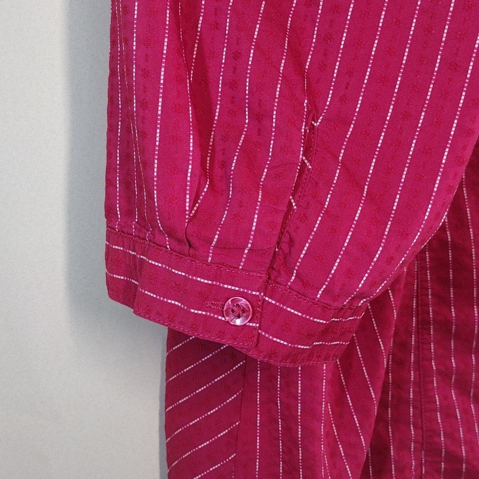 Columbia Columbia Red Stripes Plus Size Cotton Lightweight Shirt Size XXL / US 16-18 / IT 52-54 - 4 Thumbnail