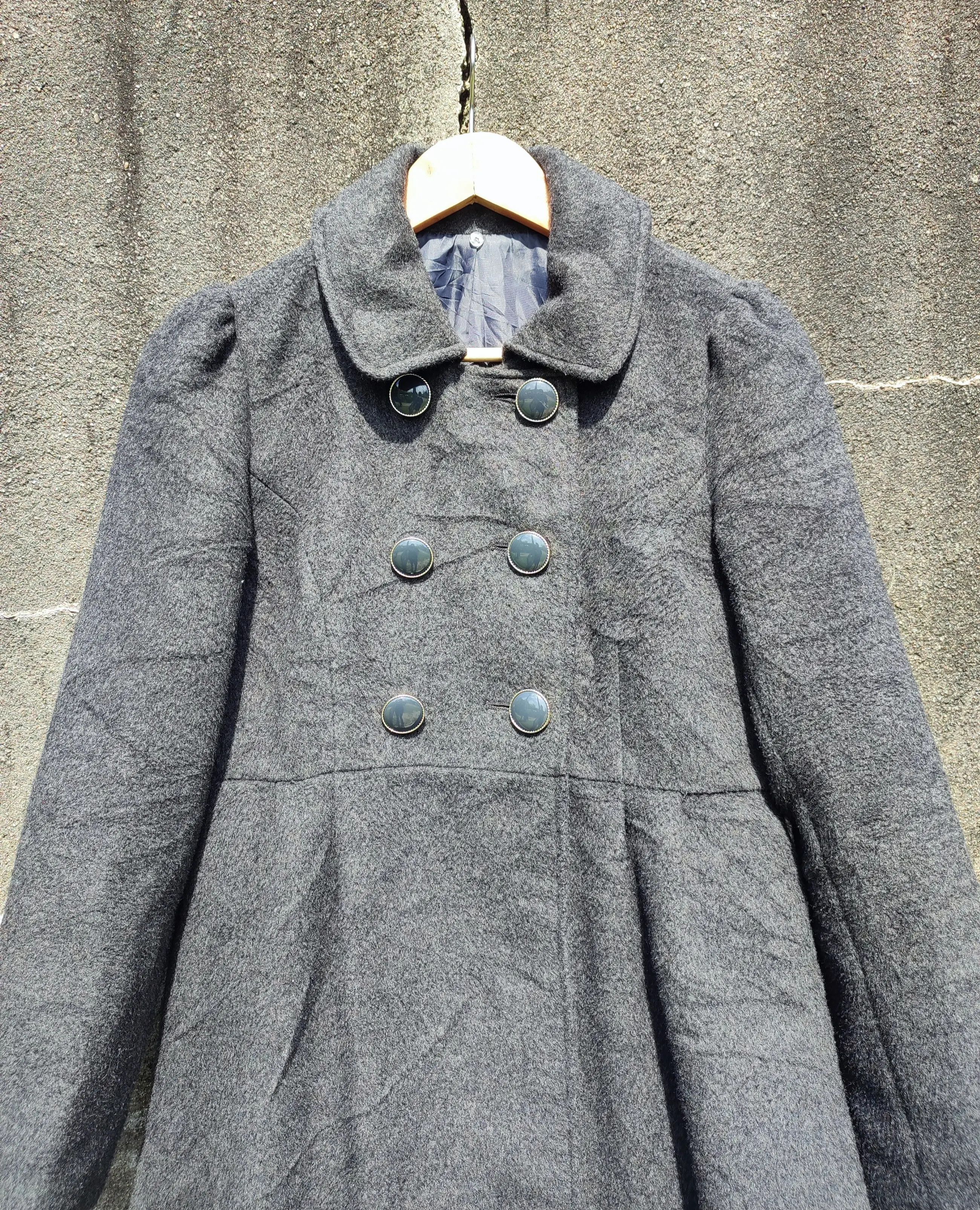 Japanese Brand Avail Avantgarde Black Double-Breasted Wool Blend Coat Size L / US 10 / IT 46 - 4 Thumbnail