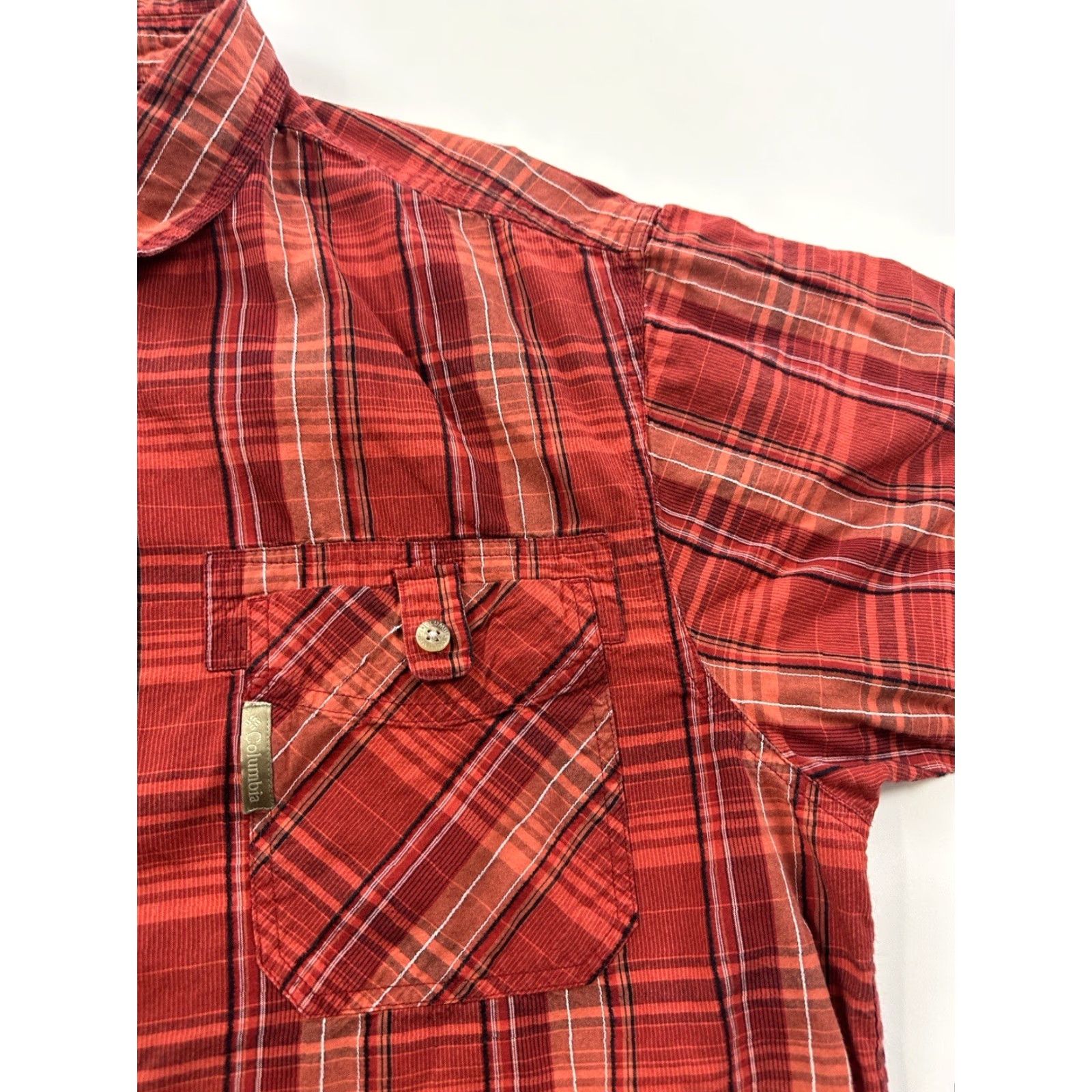 Vintage Columbia Shirt Mens XL Red Plaid Button-Up Short Sleeve Size US XL / EU 56 / 4 - 2 Thumbnail