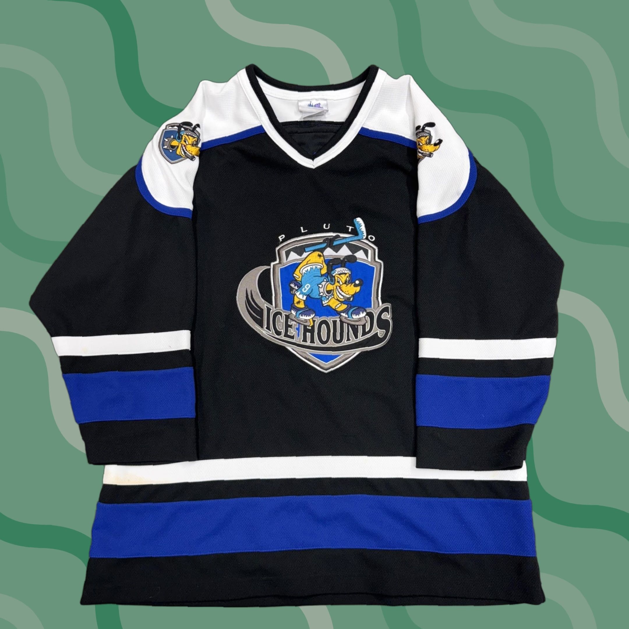 Vintage VINTAGE Disneyland Resort Shirt Mens L Black Pluto Icehounds K9 Hockey Jersey Top Size US L / EU 52-54 / 3 - 1 Thumbnail