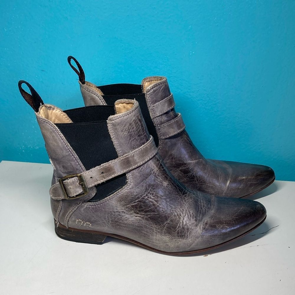 Bed Stu Bed-Stu Ravine Genuine Unique Imperfect Size 8 Gray Leather Booties Bench Made Size US 8 / IT 38 - 11 Thumbnail