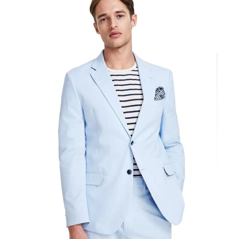 Nautica Nautica Men's Sky Blue Cotton Stretch Suit Blazer Size 42L Size 42L - 1 Thumbnail