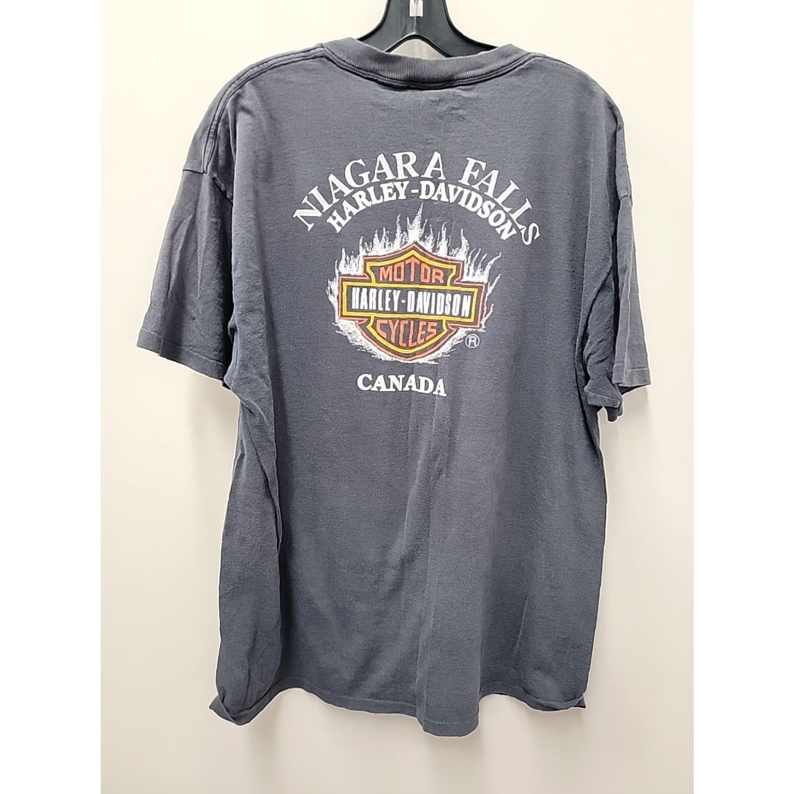 Vintage Harley Davidson T-Shirt Mens XL Gray Crew Neck Short Sleeve CMJ Sportswear Niagara Falls Canada Distressed Vintage: No Chest 24 Length 31.5 Size US XL / EU 56 / 4 - 4 Thumbnail