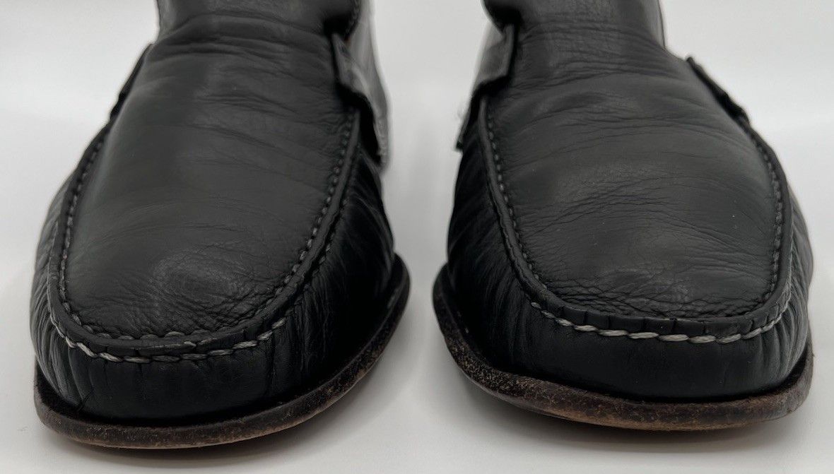 Santoni SANTONI Mens Penny Loafers Black Napa Leather Size 13E Italy Size US 13 / EU 46 - 6 Thumbnail