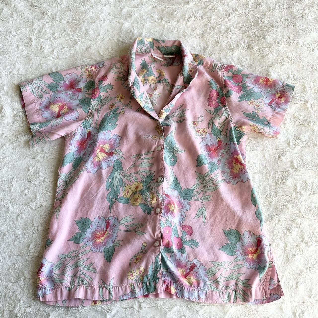 Ocean Pacific Vintage Ocean Pacific Hawaiian Shirt Womens L Pink Floral Size L / US 10 / IT 46 - 1 Thumbnail