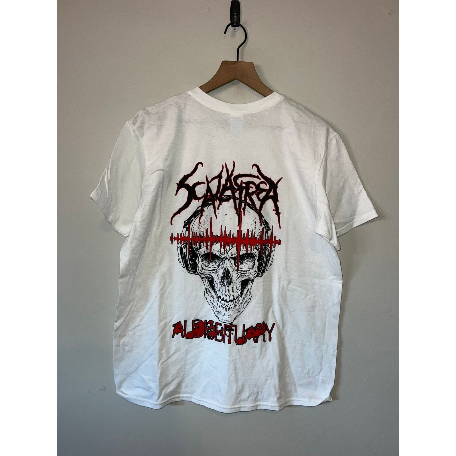 Gildan Audiobituary Shirt By Scalafrea Skull Music Metal Tee Tour L Size US L / EU 52-54 / 3 - 1 Thumbnail