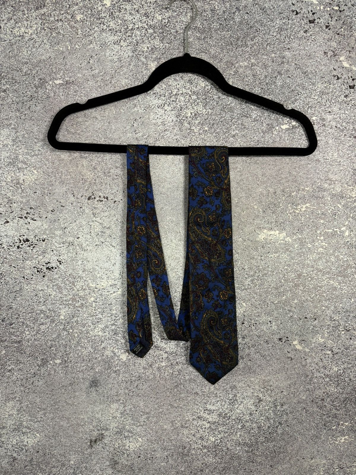 Designer × Vintage Tie Paco Rabbane Men Logo Comfortable Cotton Practical Blue Size ONE SIZE - 1 Thumbnail