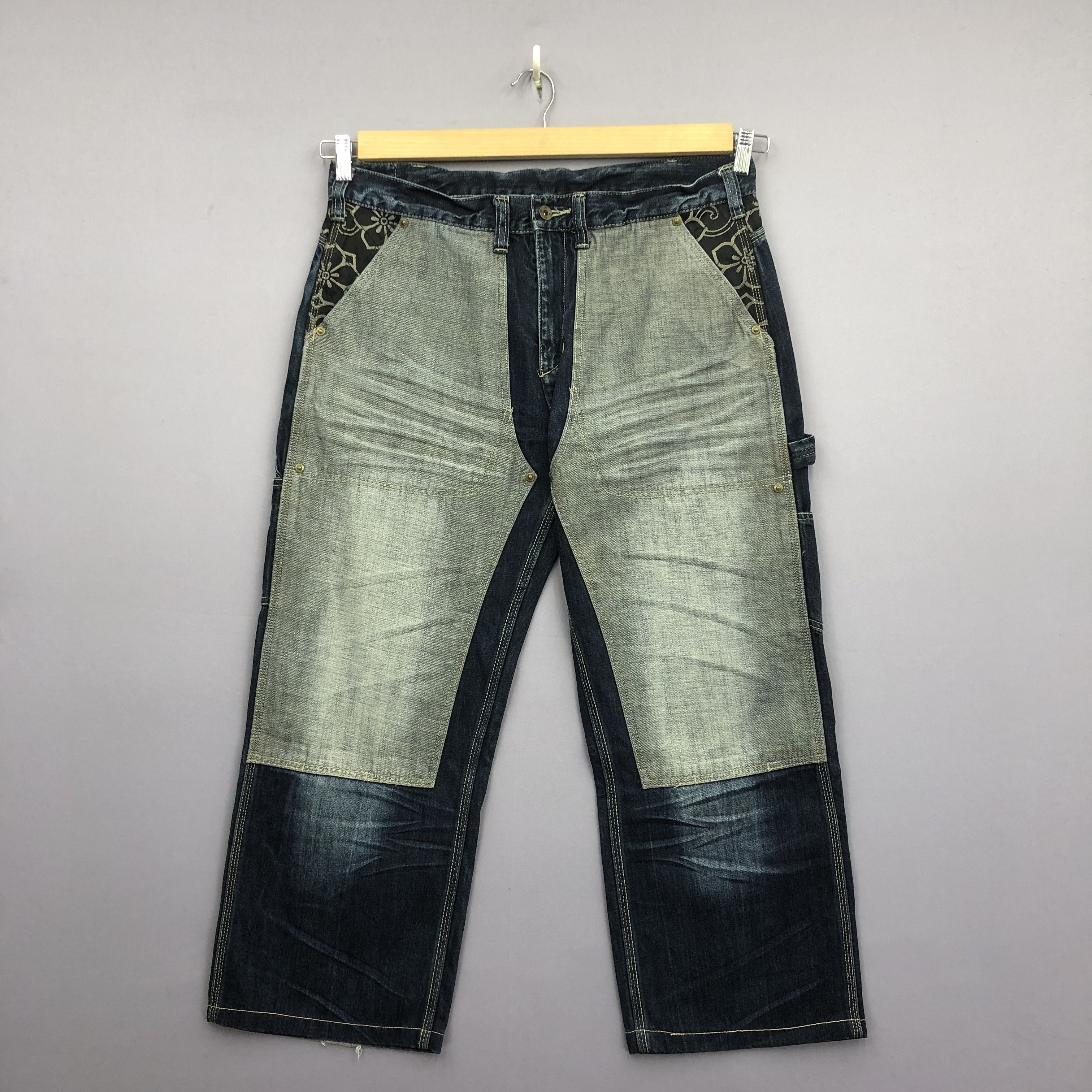 Japanese Brand Crazy Y2K Infinity Double Knee Baggy Jeans Skater JNCO Denim Size US 36 / EU 52 - 1 Thumbnail