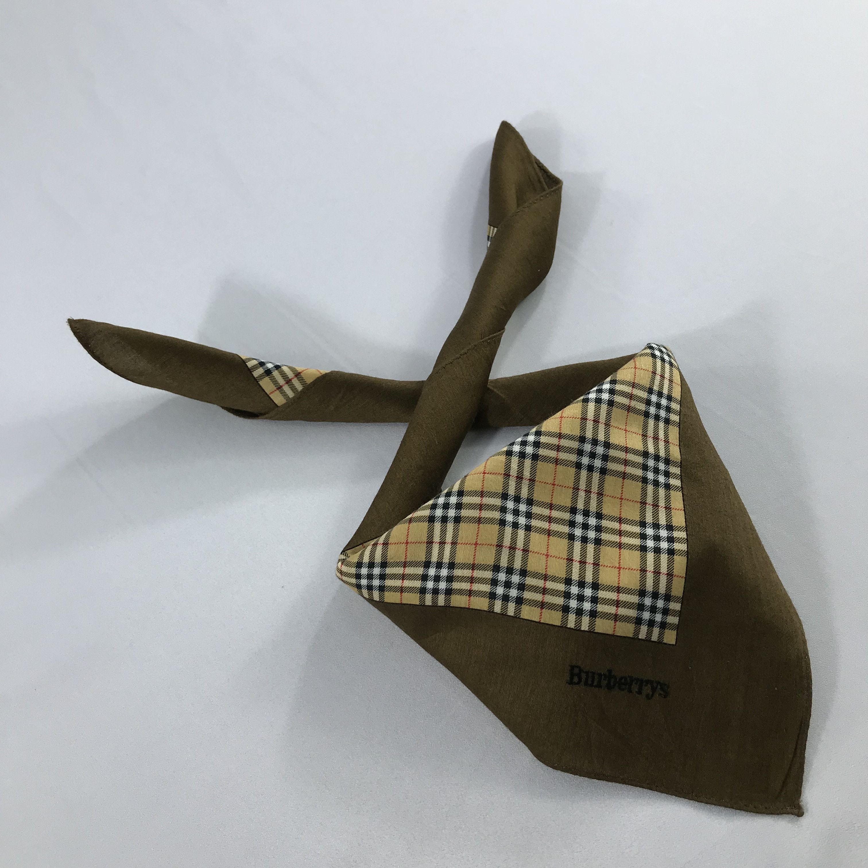 Burberry × Vintage Burberry Bandana / Handkerchief / Neckerchief - S2327 Size ONE SIZE - 5 Thumbnail