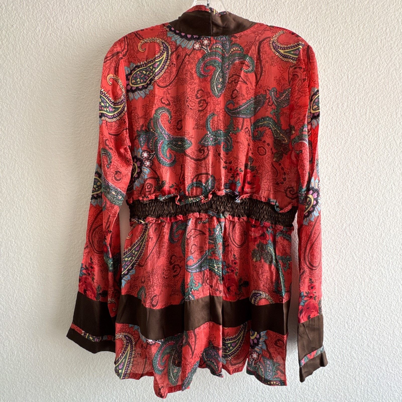 Johnny Was JOHNNY WAS Red Brown Paisley Top XS Front Pockets Bohemian Size XS / US 0-2 / IT 36-38 - 9 Thumbnail