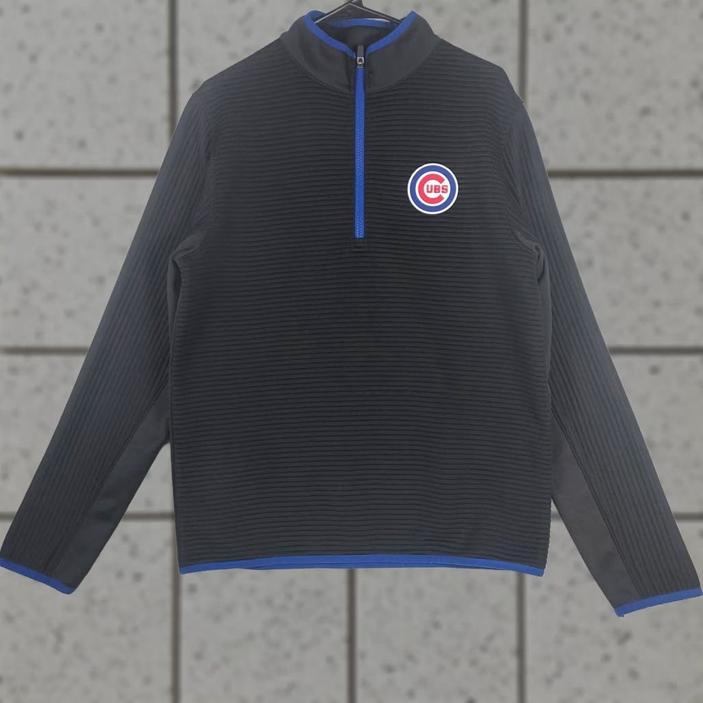 MLB MLB Chicago Cubs Pullover Sweatshirt 1/4 Zip Black Medium Mens Baseball Shirt Size US M / EU 48-50 / 2 - 1 Thumbnail