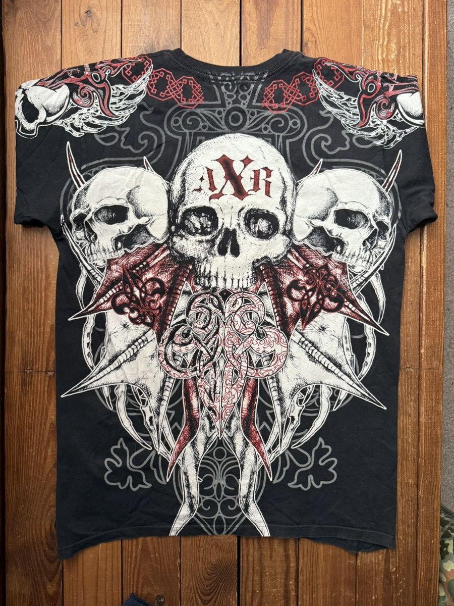 Affliction Vintage Y2K Xzavier Affliction Black All Over Print Shirt Size US L / EU 52-54 / 3 - 3 Thumbnail