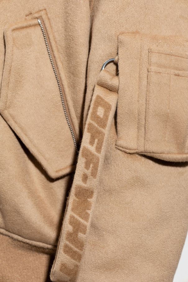 Off-White o1gr1nt1124 Quote Cashm Bomber Jacket in Camel Size US S / EU 44-46 / 1 - 5 Thumbnail