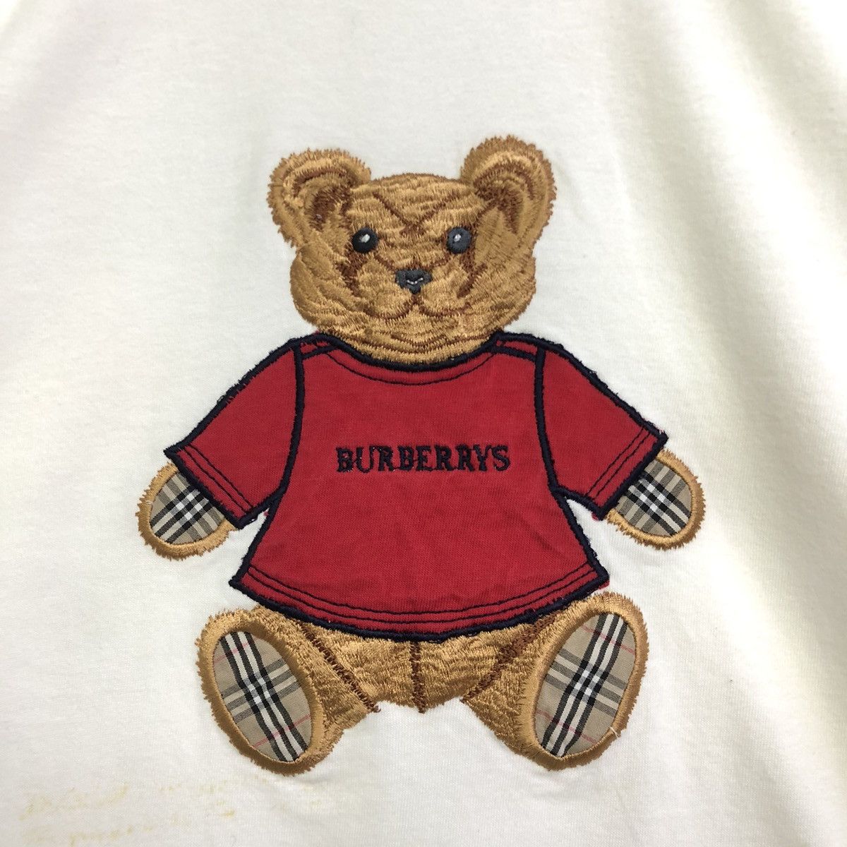 Burberry × Vintage Vintage Burberrys Bear Nova Check Embriodery Tshirt Size US S / EU 44-46 / 1 - 4 Thumbnail