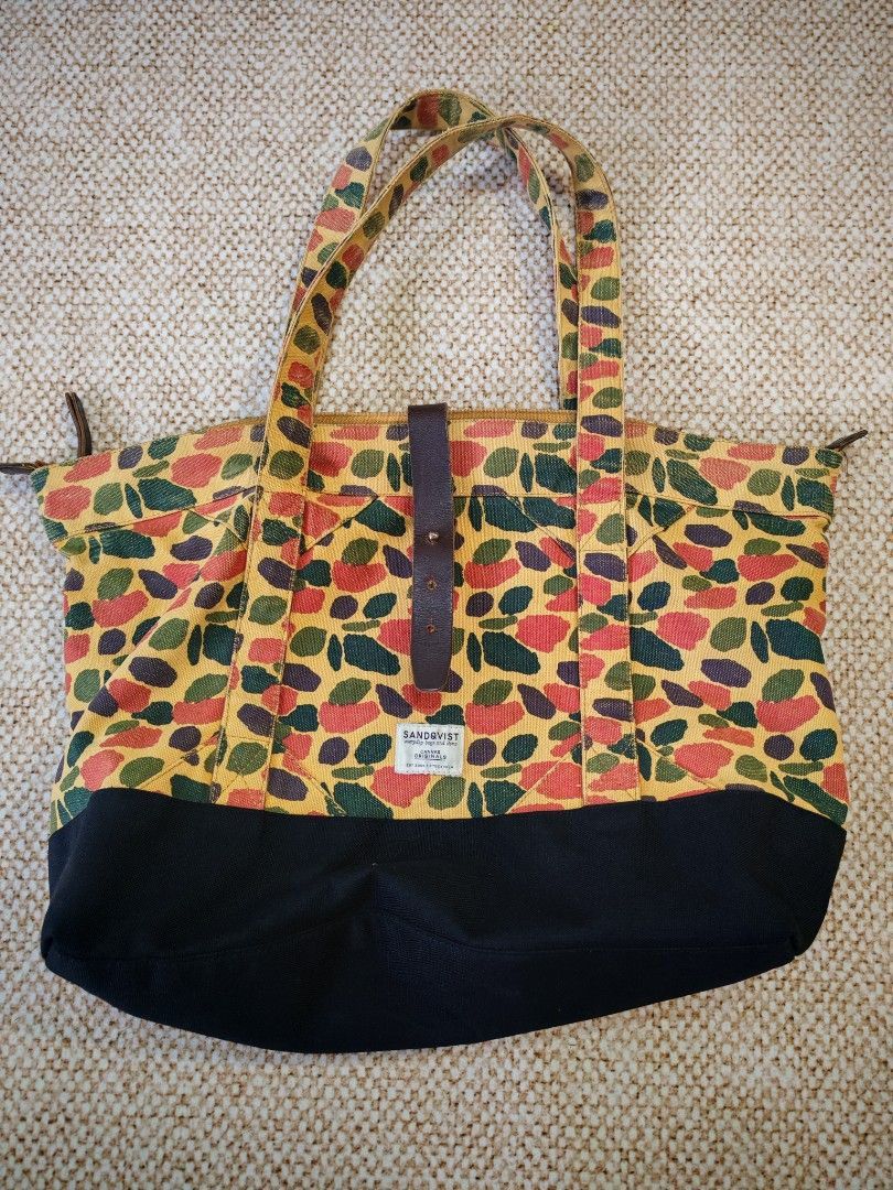 SANDQVIST Sandqvist Camo Tote Bag Canvas Leather Rare Sweden Size ONE SIZE - 1 Thumbnail