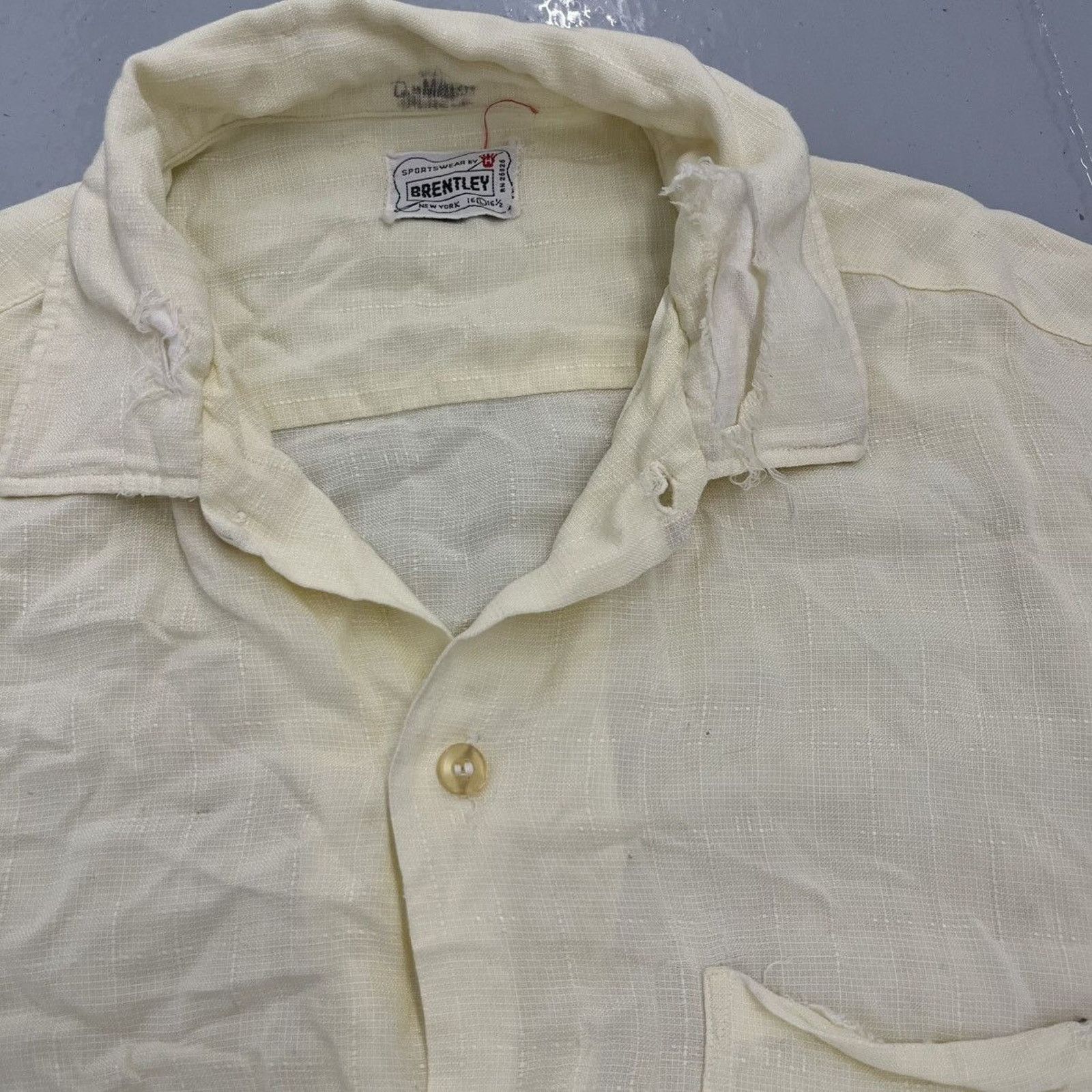 Other Vintage 60s Brentley Yellow Rayon Cotton Loop Collar Size US L / EU 52-54 / 3 - 3 Thumbnail