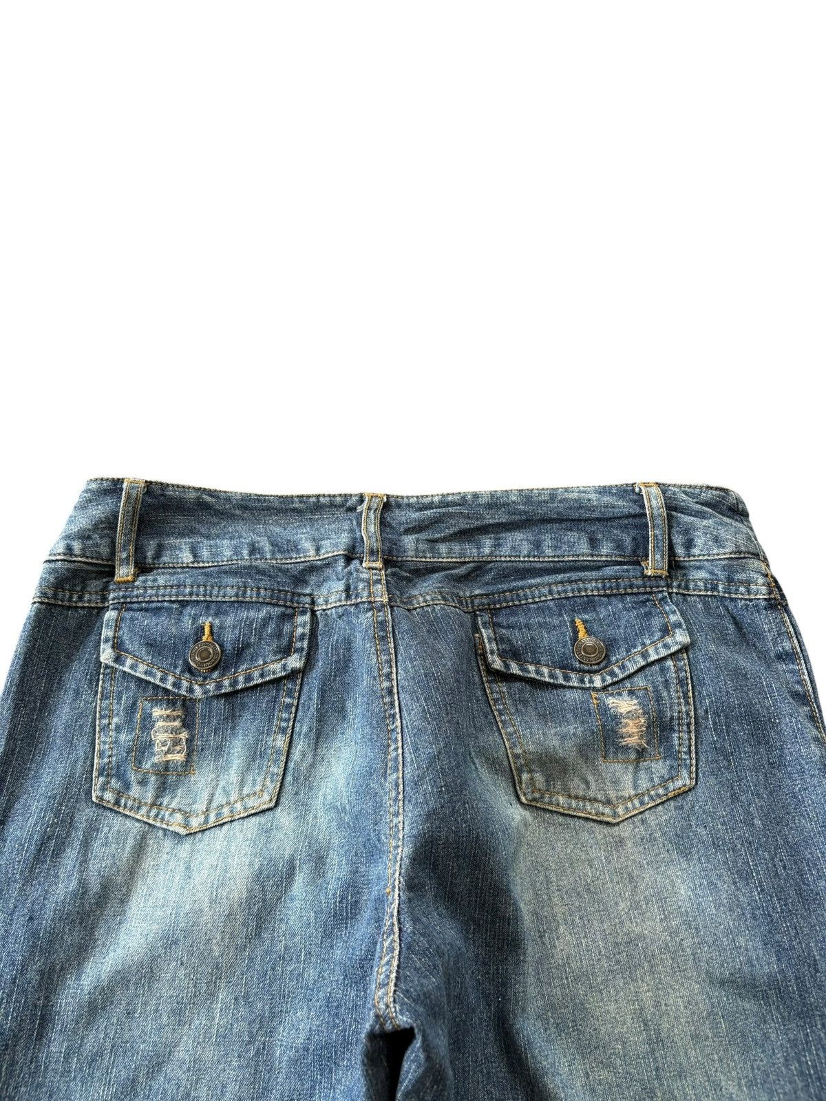 Tornado Mart Vintage Japanese Brand Distressed Patched Flare Jeans Size 32" / US 10 / IT 46 - 7 Thumbnail