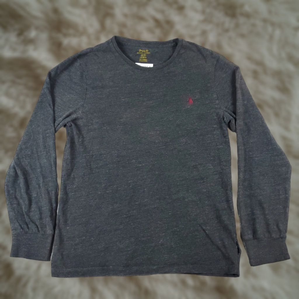 Polo Ralph Lauren Polo Ralph Lauren Shirt Mens Small Gray Pony Logo Long Sleeve Crew Neck Cotton Classic Mens Size US S / EU 44-46 / 1 - 1 Thumbnail