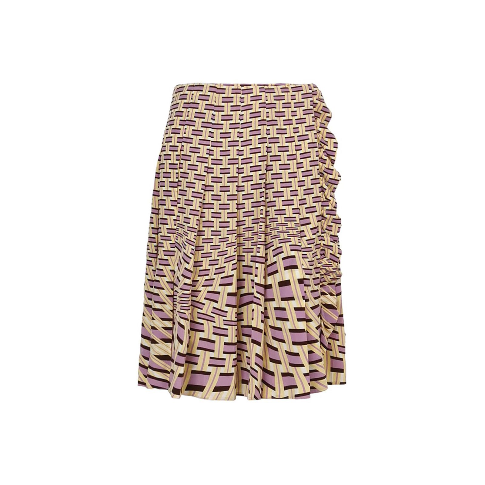Prada Prada Geometric Silk Midi Skirt Size 42 Size 28" / US 6 / IT 42 - 1 Thumbnail