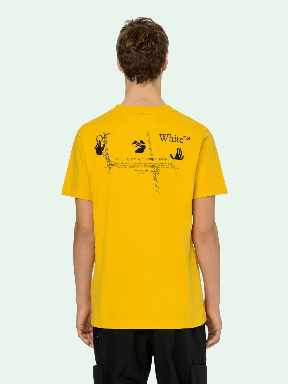 Off-White Yellow Logo Arrow Workers T-shirt Size US S / EU 44-46 / 1 - 2 Thumbnail