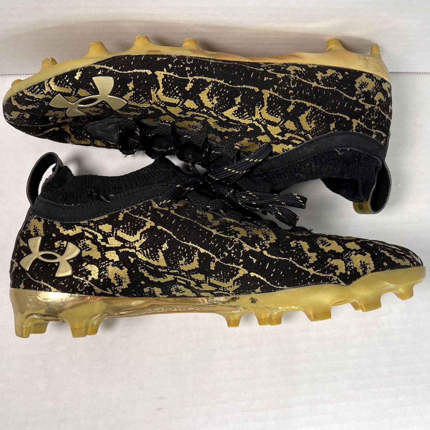 Under Armour Under Armour Football Cleats Men’s Sz 9 Spotlight Lux 2.0 Black Gold 3024251-001 Size US 8 / EU 41 - 7 Thumbnail