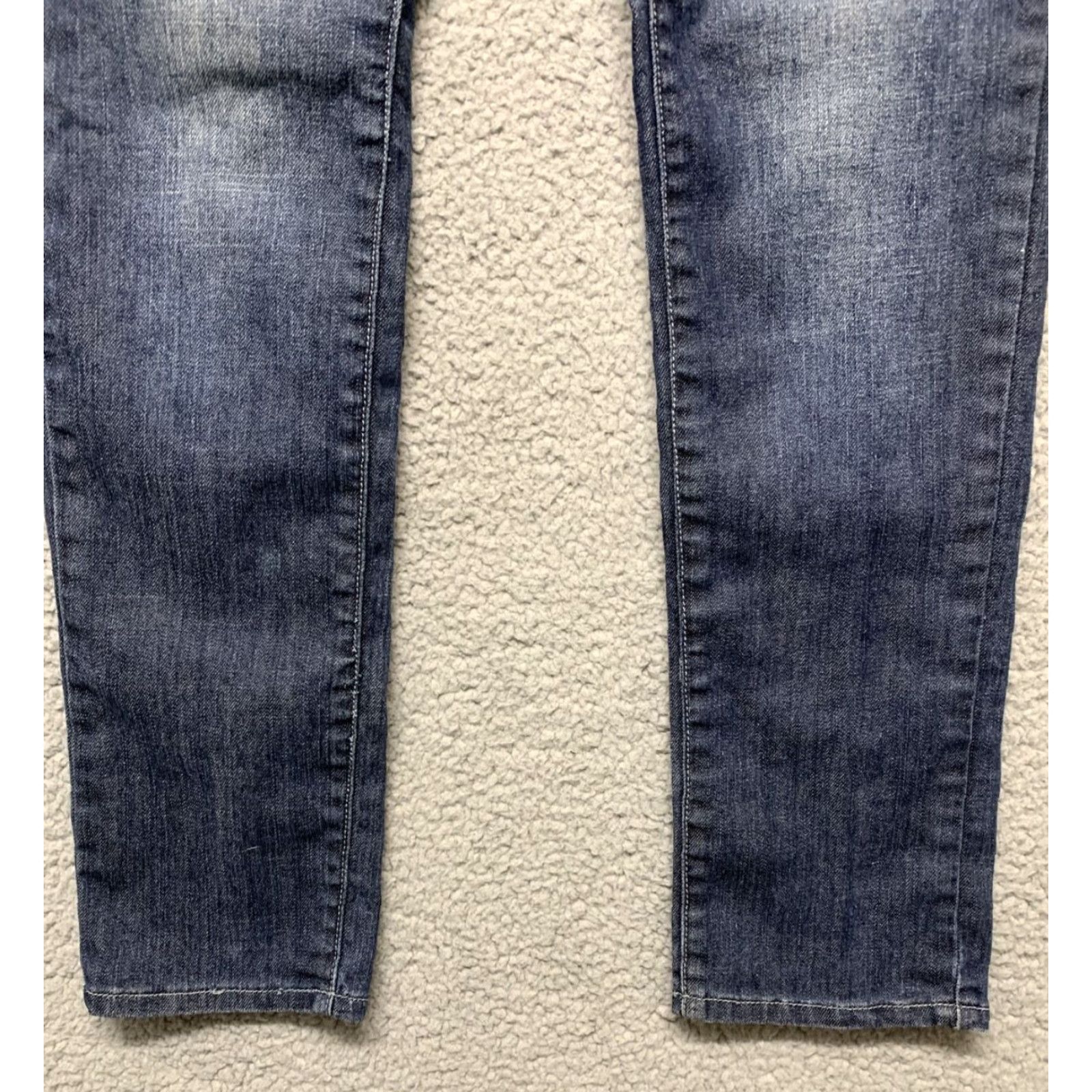 Vintage ZD Blue Jeans Womens Size 9 Low Rise 33W x 31.5L Dark Wash Rivets Embellished Jeans Womens Slim Straight 5-Pocket ZD Size 30" / US 8 / IT 44 - 3 Thumbnail