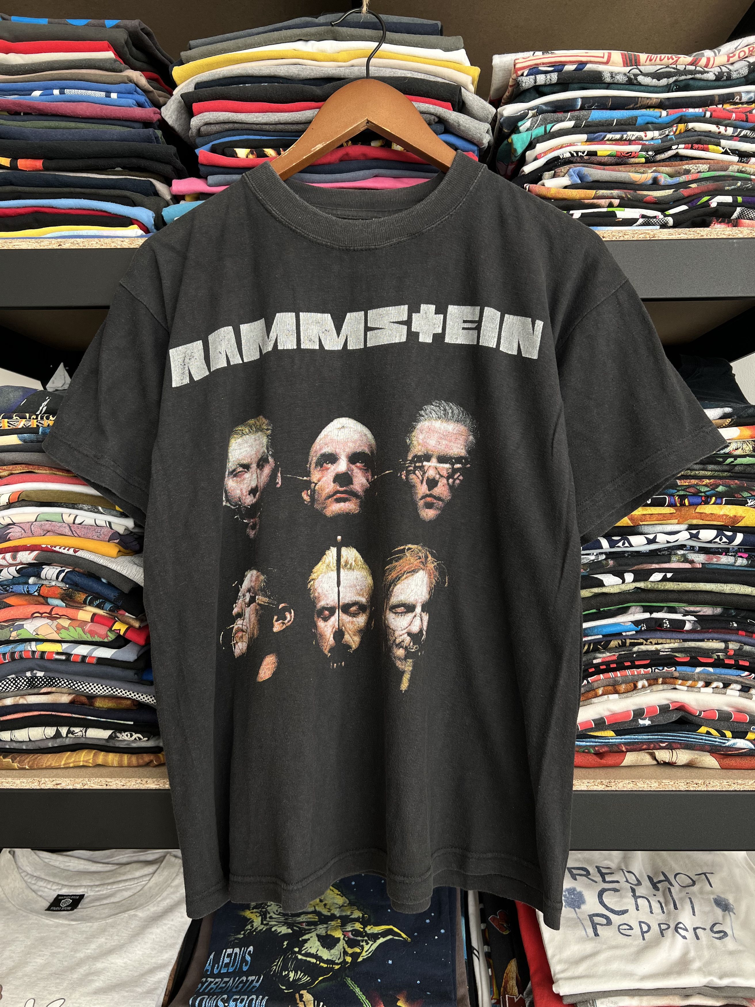 Vintage Rammstein Merch Sehsucht T-Shirt Faded 90s Rare Double Side