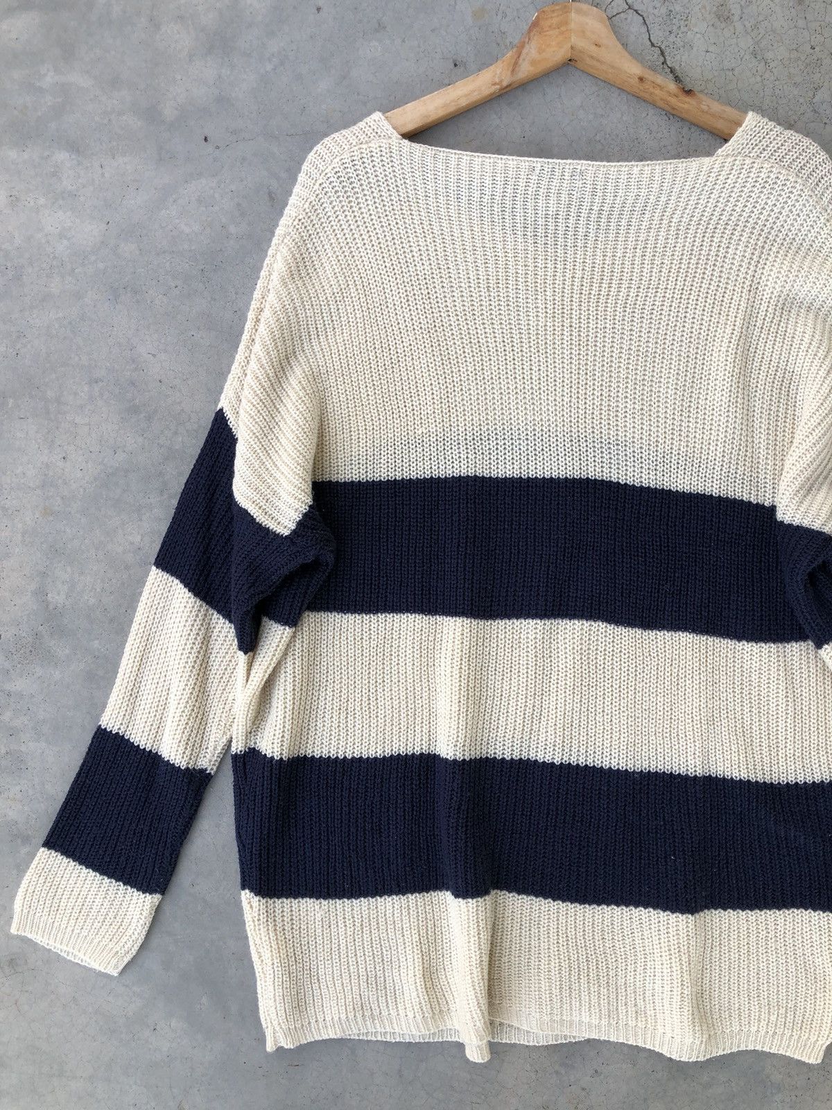 Japanese Brand Vintage Stripe Knitsweater, Coats, Jacket Pullover Size US XL / EU 56 / 4 - 12 Thumbnail
