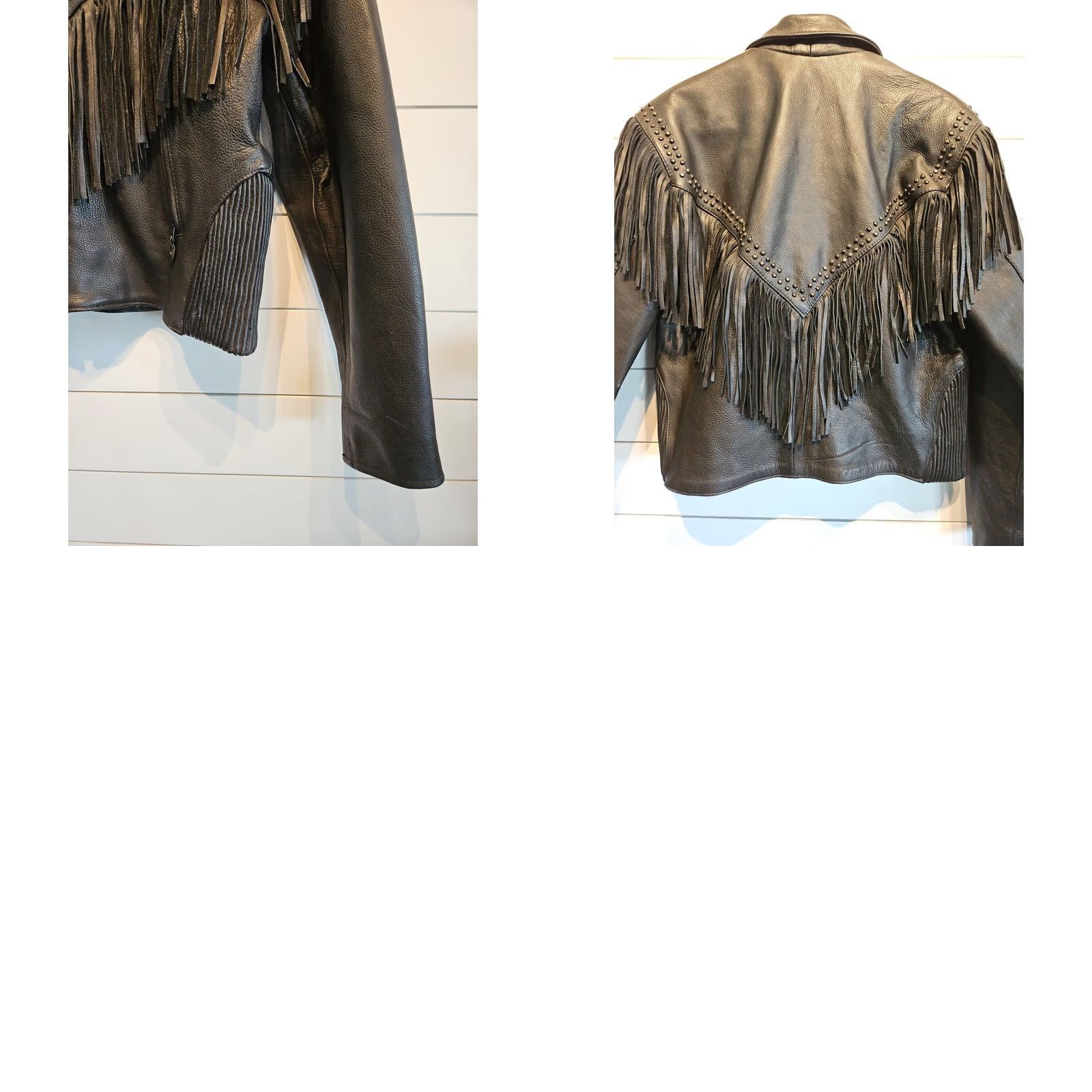 Vintage Vtg Genuine Leather Tassel Black Motorcycle Cafe Racer Jacket Womens Medium Size M / US 6-8 / IT 42-44 - 8 Thumbnail