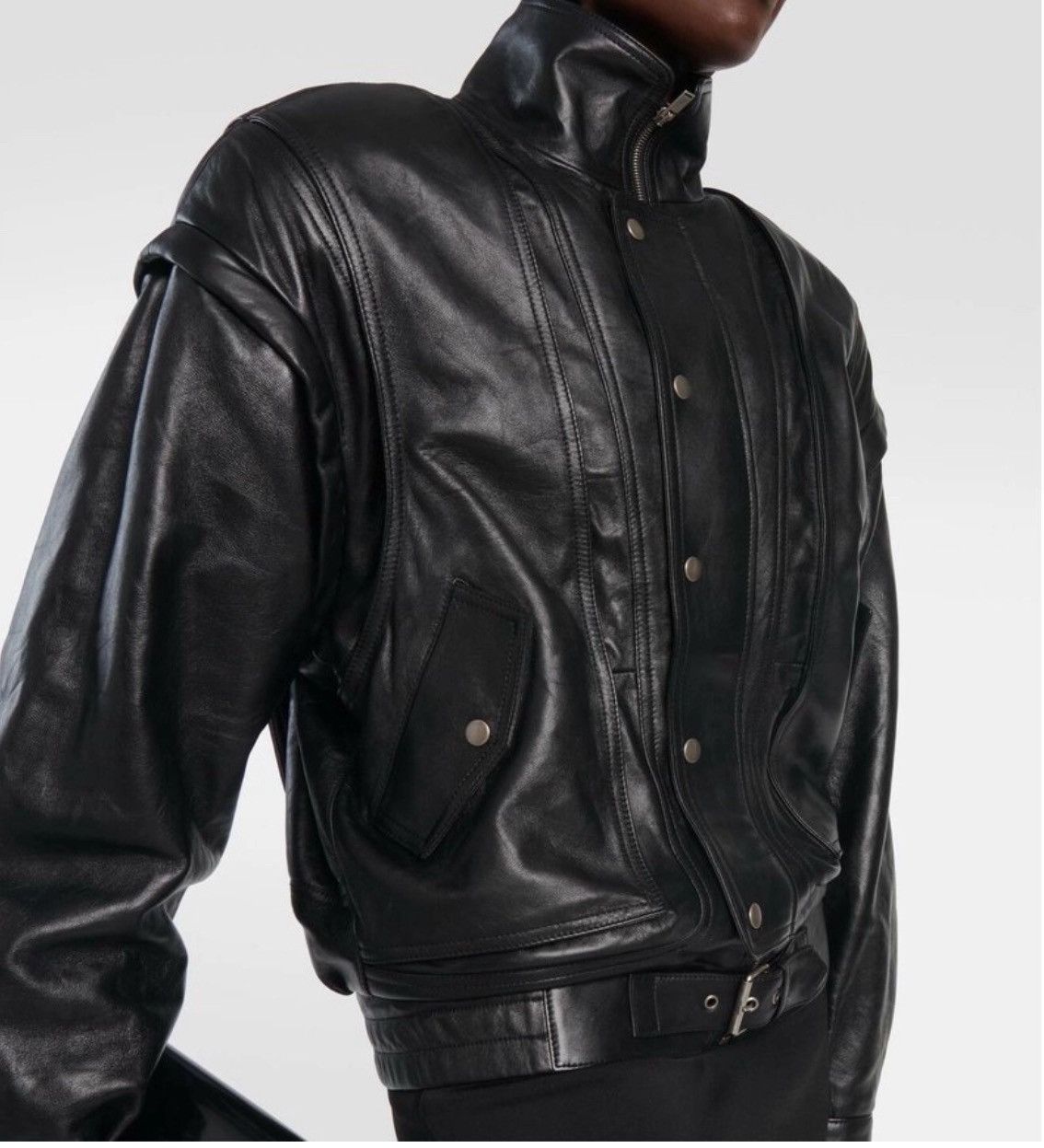 Saint Laurent Paris 🔥$8K VALUE🔥 2 in 1 Aviator Bomber Jacket in lambskin Size XS / US 0-2 / IT 36-38 - 4 Thumbnail