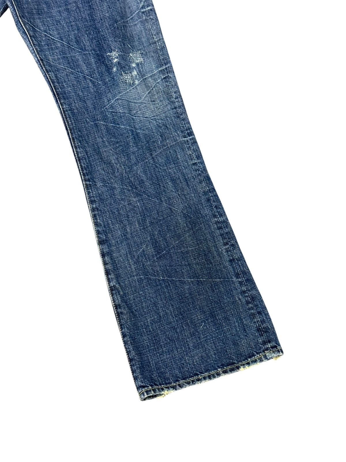 Japanese Brand Flare Jeans Bartack Distress Boot Cut amiri lgb dior 3🟦5 Size US 31 - 4 Thumbnail
